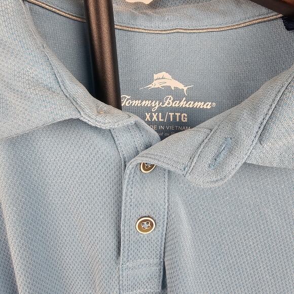 Tommy Bahama Blue Polo Shirt XXL TENCEL Modal Blend Made in Vietnam - Picture 2 of 5